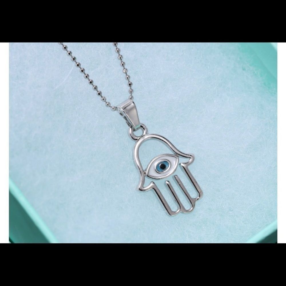 Silver Plam Pendant with Chain